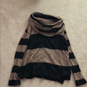 Free People Striped Hanging Turtle Neck Sweater